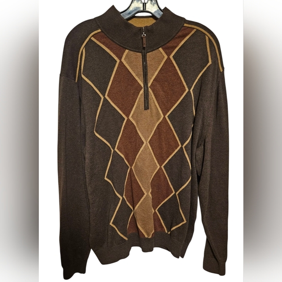 Cutter & Buck Other - Cutter & Buck Mens Brown Argyle Sweater XL